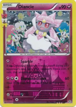 Moderately Played, English Pokemon Holo Diancie - RC22/RC32 - Uncommon XY - Gene - Image 1