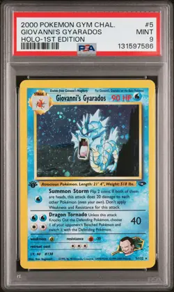 2000 POKEMON GYM CHALLENGE HOLO-1ST ED #5 GIOVANNI'S GYARADOS PSA 9 - Image 1