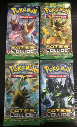 4x Art Set Pokemon XY Fates Collide Booster Packs SEALED - Image 1