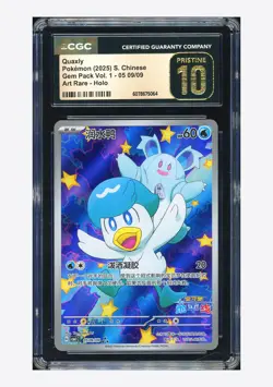 Pokemon CGC 10 PRISTINE Quaxly Art Rare 2025 05 09/09 Gem Pack S.Chinese - Image 1