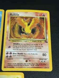 Vintage Pokemon Fossil Holos - Articuno 2/62 Moltres 12/62 Zapdos 15/62 - Rare - Image 5
