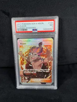 Pokemon Kiawe Trainer Card 144/147 Sun & Moon Burning Shadows Pokemon Set PSA 7 - Image 1