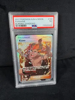 Pokemon Kiawe Trainer Card 144/147 Sun & Moon Burning Shadows Pokemon Set PSA 7 - Image 2
