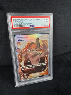 Pokemon Kiawe Trainer Card 144/147 Sun & Moon Burning Shadows Pokemon Set PSA 7 - Image 3