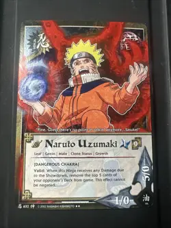 Naruto CCG 1st Edition Naruto Uzumaki Dangerous Chakra #632 Holo Foil Rare Card - Image 2