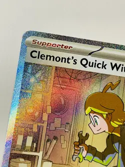 Pokemon Clemont's Quick Wit 243/191 SIR Holo Card NM SV08 Surging Sparks 2024 - Image 4