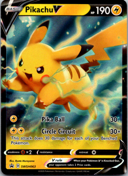 Pikachu V SWSH063 Holo Black Star Promo Pokemon Card NM SWSH Foil Near Mint - Image 1