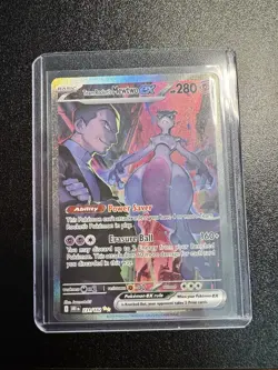 Pokemon TCG Destined Rivals Team Rockets Mewtwo EX Card 231/182 Centering+ - Image 1