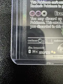 Pokemon TCG Destined Rivals Team Rockets Mewtwo EX Card 231/182 Centering+ - Image 4