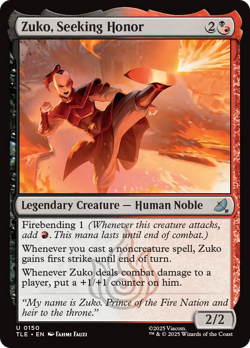 Zuko, Seeking Honor #150 NM Avatar: The Last Airbender Eternal TLE Magic MTG - Image 1
