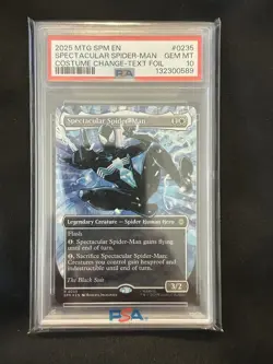 PSA 10 💎 MTG Spectacular Spider-Man Textured Foil 235 Black Suit Magic - Image 1