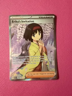 Erika’s Invitation 196/165 Secret Rare Holo SV151 Scarlet & Violet Pokemon LP - Image 1