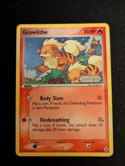 Pokemon TCG Legend Maker Reverse Holo Stamped Growlithe EX 55/92 NM/LP Condition - Image 1