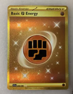 Pokemon 2023 Scarlet & Violet Basic Fighting Energy 258/198 Gold Hyper Rare NM - Image 1
