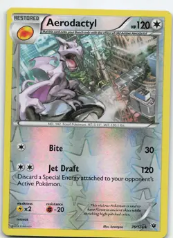 Aerodactyl 76/124 XY - Fates Collide Rare Reverse Holo MP Pokemon TCG - Image 1