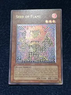 Seed Of Flame Grey Misprint Yugioh Ultimate 1st Crossroads Of Chaos NM/VLP+ - Image 3