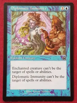 Magic The Gathering MERCADIAN MASQUES DIPLOMATIC IMMUNITY blue card MTG - Image 1