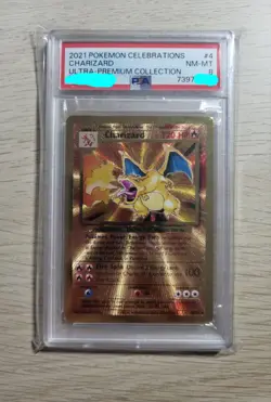 PSA 8 - 2021 Pokemon Celebrations UPC CHARIZARD Gold Metal Card #4 (1915) - Image 1
