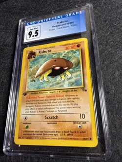 Kabuto 1st Edition Fossil Pokemon Card CGC 9.5 Gem Mint #50/62 Vintage 1999 - Image 2