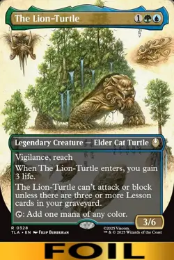 1x - The Lion-Turtle - FOIL BORDERLESS #328 - Avatar: The Last Airbender MTG - Image 1