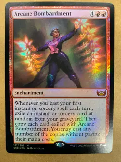 MTG 1x FOIL Arcane Bombardment 101 Streets of New Capenna Magic Gathering x1 NM - Image 1
