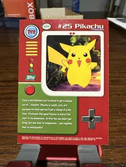 Pikachu #TV2 Topps TV Animation NM Black Logo Vintage Pokemon Card (B) - Image 2