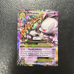 M Mewtwo EX 64/162 - XY BreakThrough Ultra Rare Holo Pokemon Damaged - Image 1