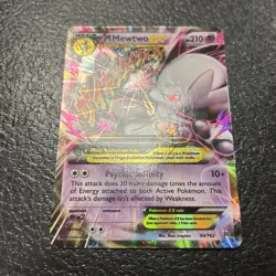 M Mewtwo EX 64/162 - XY BreakThrough Ultra Rare Holo Pokemon Damaged - Image 2