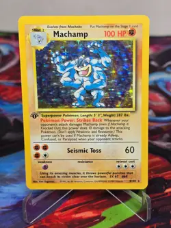 Pokemon TCG - Machamp 8/102 Holo Rare Base Set 1st Edition - Wotc Vintage LP/MP - Image 1