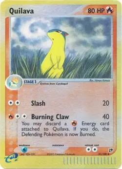 1x Quilava - 51/100 - Uncommon - Reverse Holo Damaged Pokemon EX - Sandstorm - Image 1