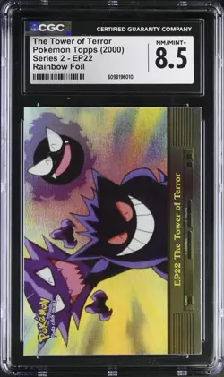 2000 Topps Pokemon TV Series 2 Tower of Terror Ep. 22 Rainbow Foil CGC 8.5 - Image 1