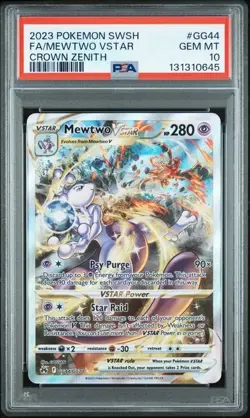Pokemon Mewtwo VSTAR GG44/GG70 Crown Zenith Galarian Gallery PSA 10 Gem Mint - Image 1