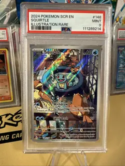 PSA 9 Squirtle IR 2024 Pokemon SCR EN Illustration Rare #148 148/142 Mint - Image 1