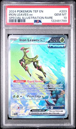 2024 POKEMON TEF EN-TEMPORAL FORCES #203 IRON LEAVES EX PSA 10 - Image 1