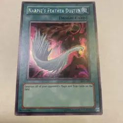 Yu Gi Oh Harpie's Feather Duster - SDD-003 - Secret Rare - Near Mint NM - Image 1