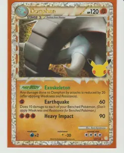 Donphan Prime Holo Rare Pokemon Card Celebrations 107/123 - Image 1