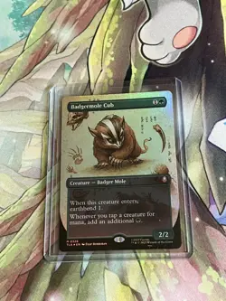[NM] Magic the Gathering Badgermole Cub (Borderless Foil) [M 0326] - Image 2