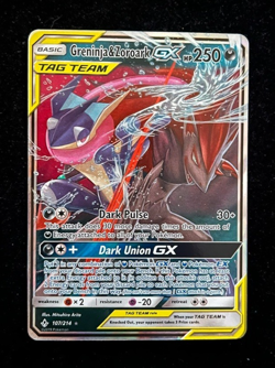 Greninja & Zoroark GX 107/214 TAG TEAM Pokemon Unbroken Bonds NM - Image 1