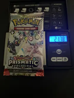 21.78g HEAVY Prismatic Evolutions Pokemon Sealed Booster Pack New - Image 1