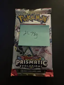 21.78g HEAVY Prismatic Evolutions Pokemon Sealed Booster Pack New - Image 4
