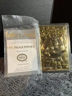 23K Gold Plated JIGGLYPUFF Trading Card 1999 Burger King Pokemon - Image 4