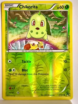 🇨🇦 Chikorita 1/122 XY Breakpoint REVERSE HOLO Pokemon LP - Image 1