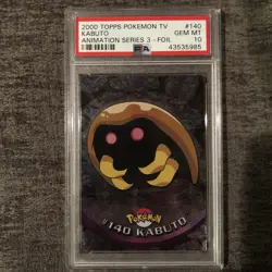#140 Kabuto Foil Topps TV Animation Series 3 Holo Pokemon Card PSA 10 GEM MT - Image 1