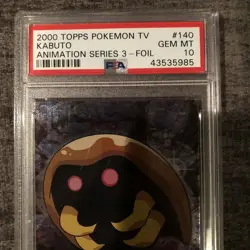 #140 Kabuto Foil Topps TV Animation Series 3 Holo Pokemon Card PSA 10 GEM MT - Image 2