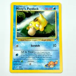 Misty's Psyduck 54/132 Near Mint++ Gym Heroes Non Holo Vintage Pokemon TCG - Image 1