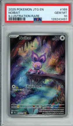 2025 Pokemon JTG EN-Journey Together Noibat Illustration Rare PSA 10 #169 - Image 1