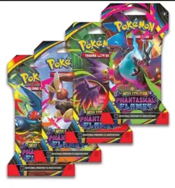 Pokemon Mega Evolution Phantasmal Flames 4x Sleeved Booster Pack Art Set - Image 1