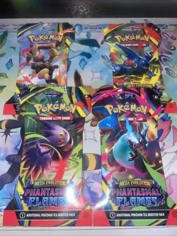 Pokemon Mega Evolution Phantasmal Flames 4x Sleeved Booster Pack Art Set - Image 2