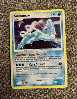 Pokemon TCG Suicune Holo Rare Secret Wonders 19/132 LP 2007 with Holo Bleed - Image 1