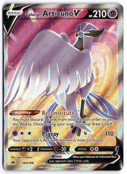 Pokemon Galarian Articuno V (Full Art) Ultra Rare SWSH06: Chilling Reign 169 - Image 1